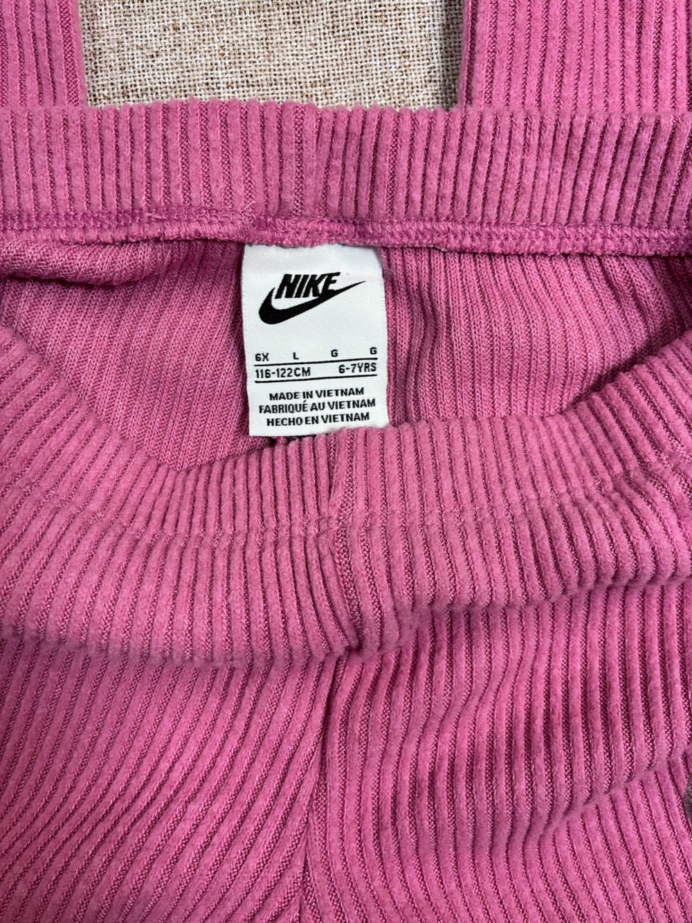Nike Ribbed Pink Hoodie Sweatshirt for Women - Picture 8 of 8